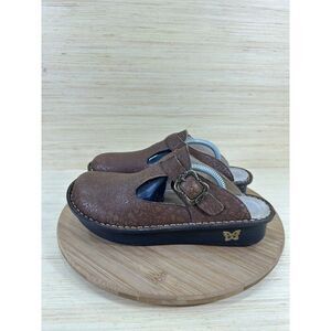Alegria Delicut Tawny Brown Leather Mule Shoes Womens Size 41 US 10.5